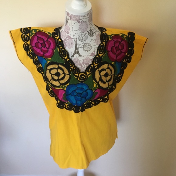 handmade Tops - ☀️2 for $25 Traditional Mexican Embroidered blouse